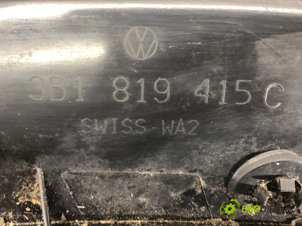 VW PASSAT B5 (3B2) 1996 - 2001    1.6 74 kW [101 KM] benzyna 1996 - 2000  Torpédo, plast pod čelné okno 3B1819415C (Torpéda)
