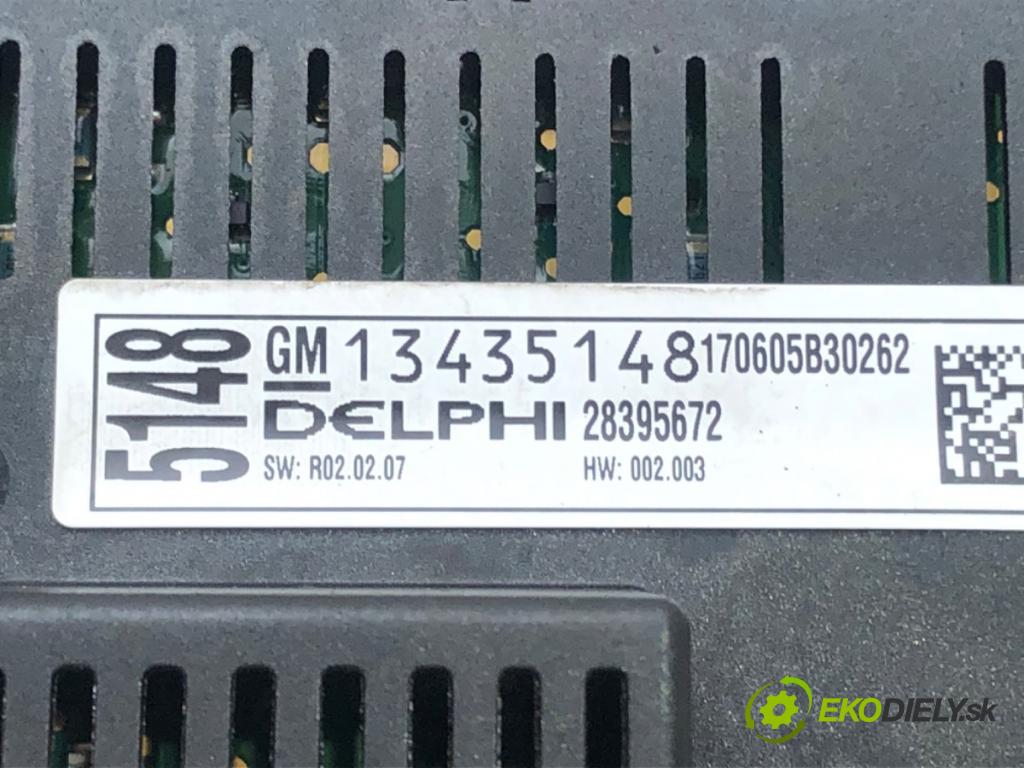 OPEL ASTRA J sedan 2012 - 2022    1.4 LPG (69) 103 kW [140 KM] Benzyna / gaz samocho  Panel ovládania kúrenia 13435148 (Prepínače, spínače, tlačidlá a ovládače kúrenia)