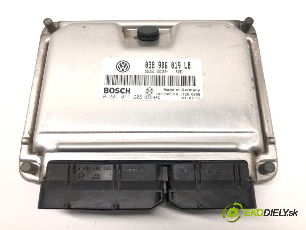 VW POLO (9N_, 9A_) 2001 - 2014    1.9 TDI 74 kW [101 KM] olej napędowy 2001 - 2009  riadiaca jednotka Motor 038906019LB (Riadiace jednotky)