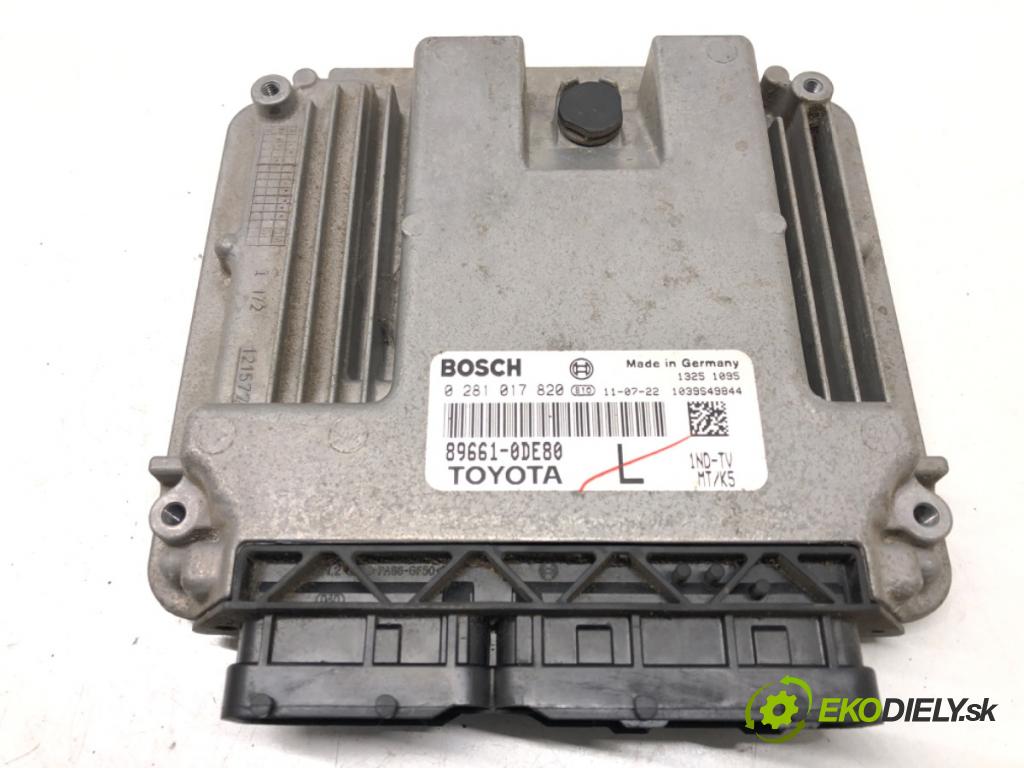 TOYOTA YARIS (_P13_) 2010 - 2022    1.4 D (NLP130_) 66 kW [90 KM] olej napędowy 2011 -  riadiaca jednotka Motor 0281017820 (Riadiace jednotky)