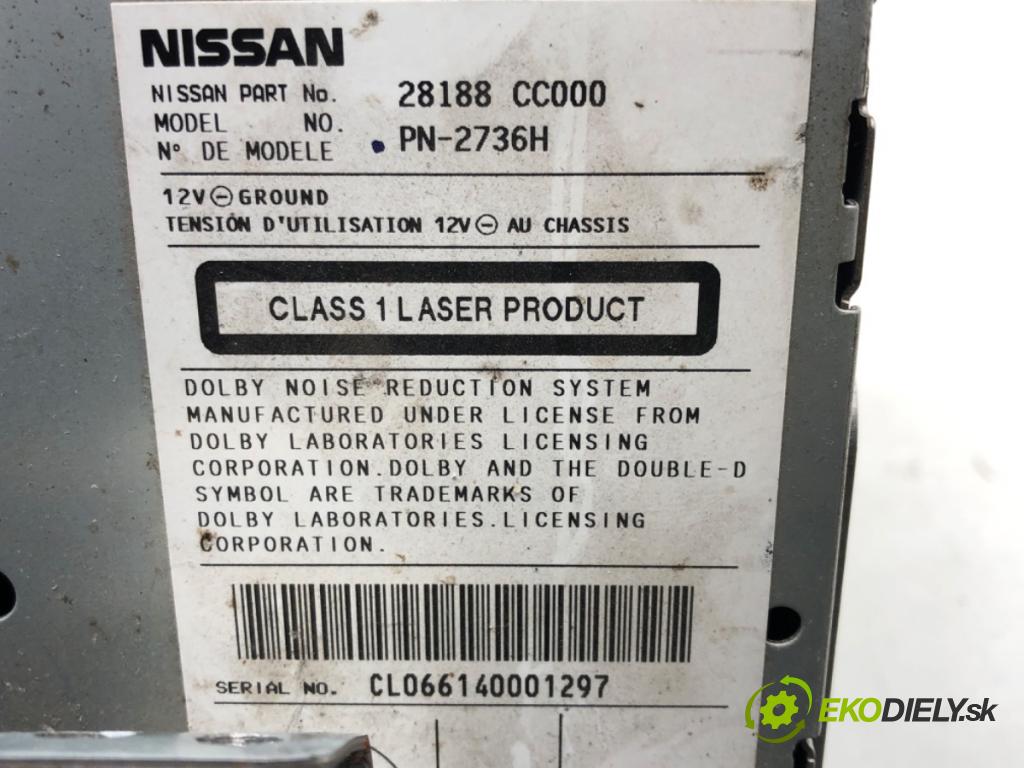 NISSAN MURANO I (Z50) 2002 - 2009    3.5 4x4 172 kW [234 KM] benzyna 2003 - 2008  RADIO 28188CC000 (Audio zařízení)