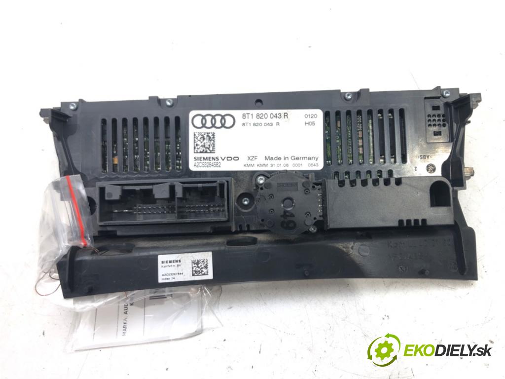 AUDI A4 B8 (8K2) 2007 - 2015    2.0 TDI 105 kW [143 KM] olej napędowy 2007 - 2015  Panel ovládania kúrenia 8T1820043R (Prepínače, spínače, tlačidlá a ovládače kúrenia)