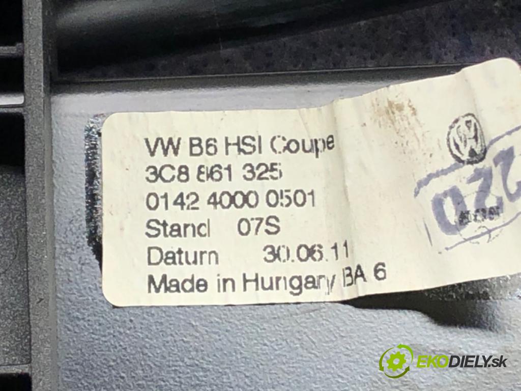 VW PASSAT CC B6 (357) 2008 - 2012    2.0 TSI 155 kW [211 KM] benzyna 2010 - 2012  Roleta kufra 3C8861325