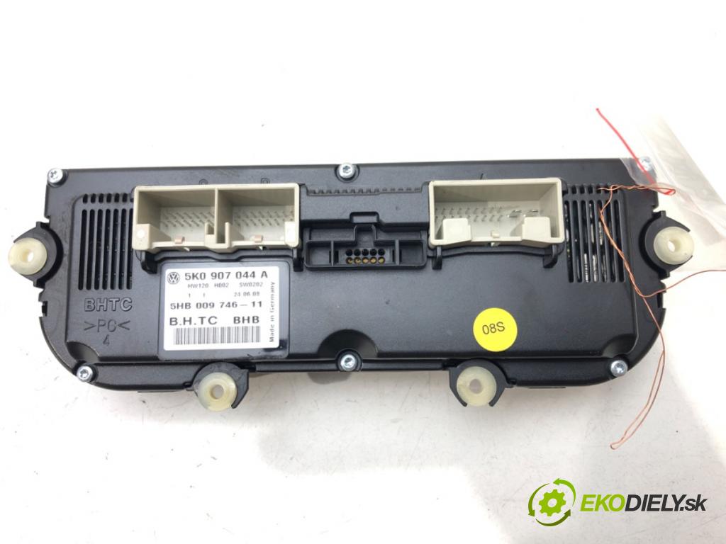 VW PASSAT CC B6 (357) 2008 - 2012    1.8 TSI 118 kW [160 KM] benzyna 2008 - 2012  Panel ovládania kúrenia 5K0907044A (Prepínače, spínače, tlačidlá a ovládače kúrenia)