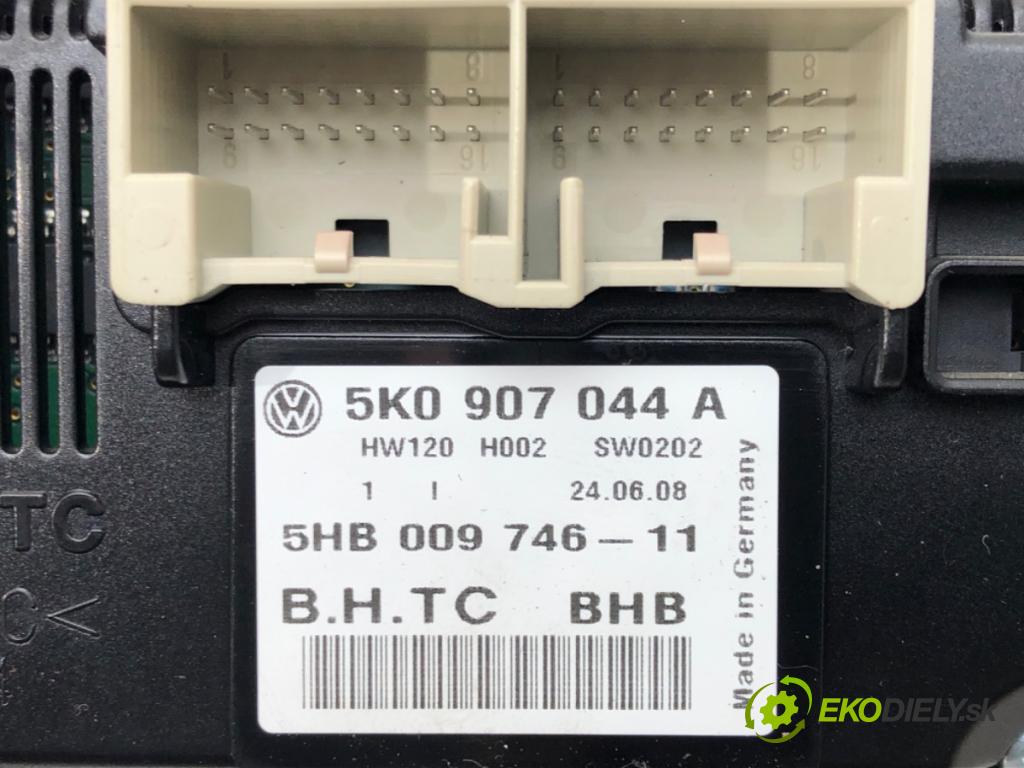 VW PASSAT CC B6 (357) 2008 - 2012    1.8 TSI 118 kW [160 KM] benzyna 2008 - 2012  Panel ovládania kúrenia 5K0907044A (Prepínače, spínače, tlačidlá a ovládače kúrenia)