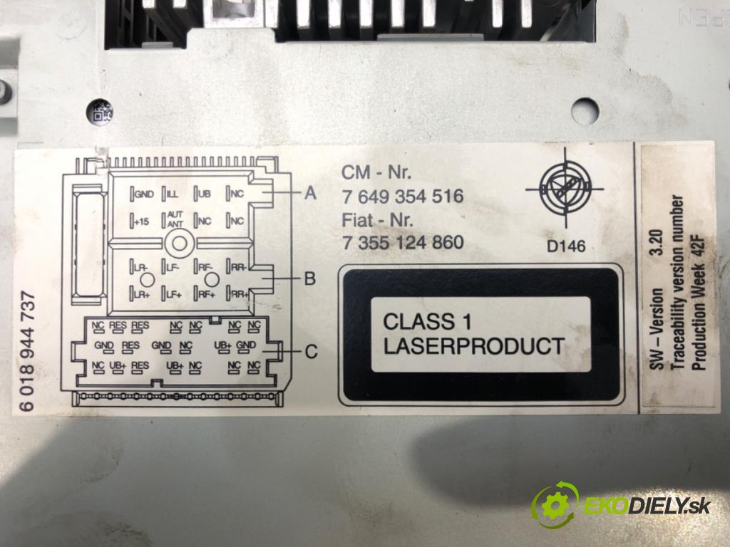 OPEL COMBO Nadwozie pełne/minivan (X12) 2012 - 2022    1.3 CDTI (B05) 66 kW [90 KM] olej napędowy 2012 -   RADIO 7649354516 (Audio zariadenia)