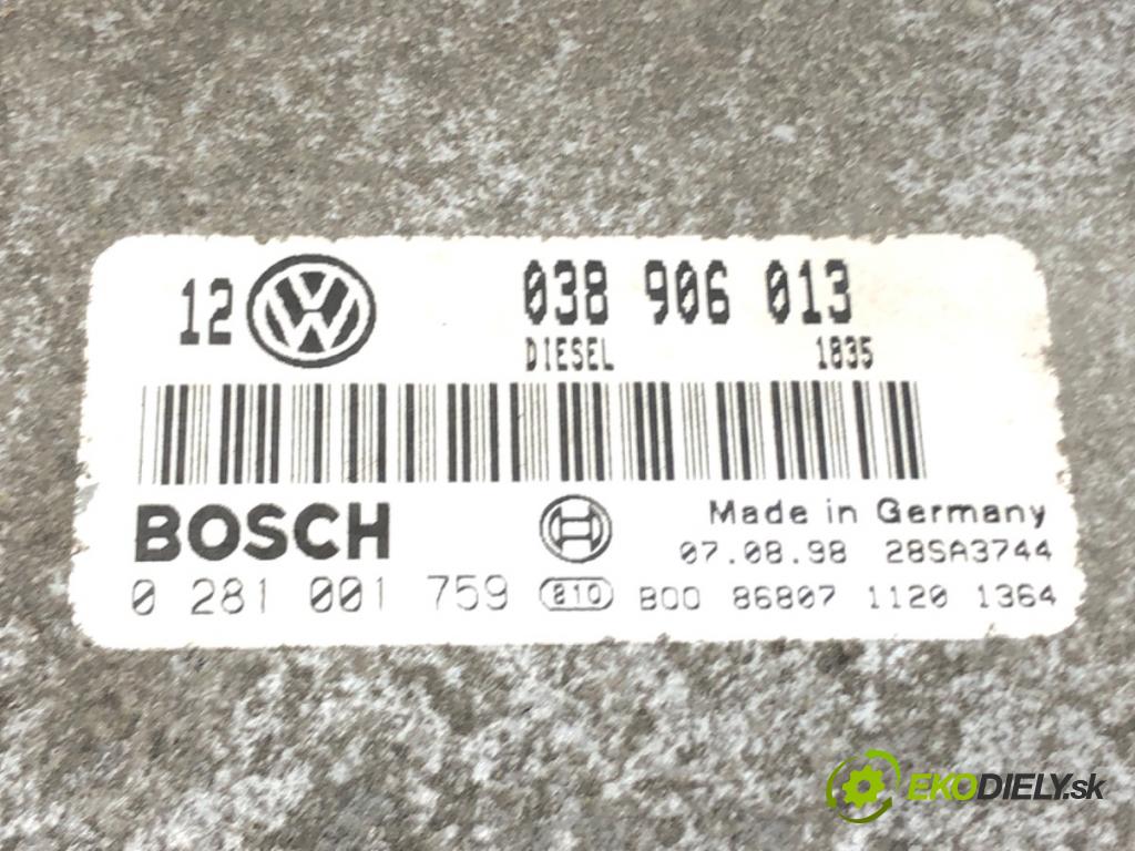 VW GOLF IV (1J1) 1997 - 2008    1.9 SDI 50 kW [68 KM] olej napędowy 1997 - 2005  riadiaca jednotka Motor 038906013 (Riadiace jednotky)