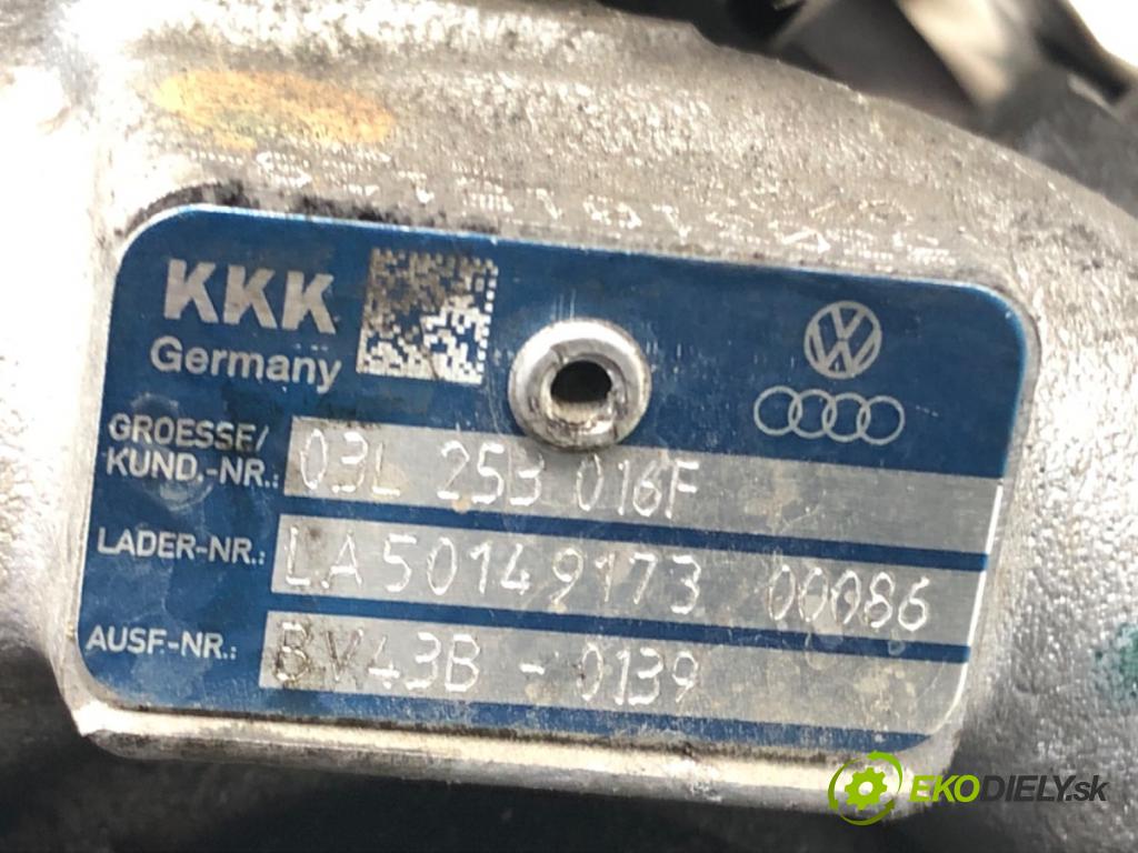 VW GOLF VI (5K1) 2008 - 2014    2.0 TDI 81 kW [110 KM] olej napędowy 2008 - 2012  Turbodúchadlo,turbo 03L253016F (Turbodúchadlá (kompletné))