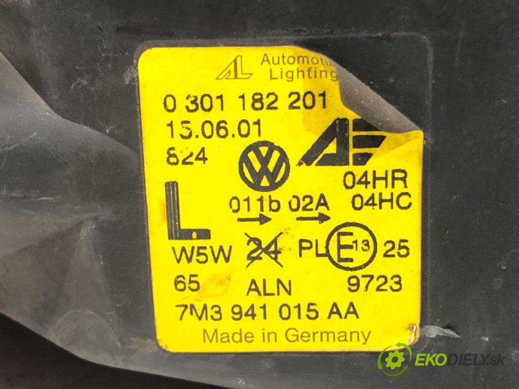 VW SHARAN (7M8, 7M9, 7M6) 1995 - 2010    1.9 TDI 85 kW [115 KM] olej napędowy 2000 - 2010  Svetlomet ľavy predný 7M3941015AA