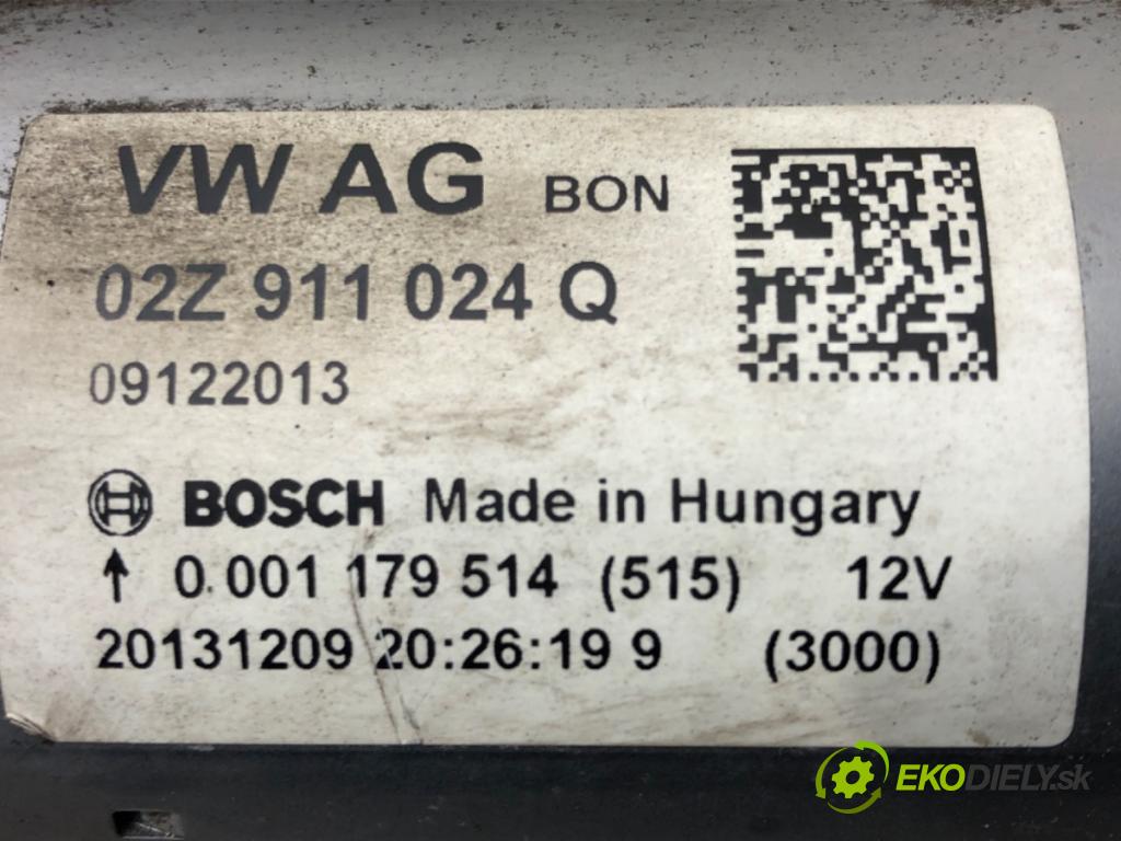 VW GOLF VII (5G1, BQ1, BE1, BE2) 2012 - 2022    1.4 TSI 90 kW [122 KM] benzyna 2012 - 2022  Štartér 02Z911024Q (Štartéry)