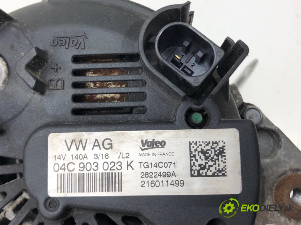 VW GOLF VII (5G1, BQ1, BE1, BE2) 2012 - 2022    1.4 TSI 110 kW [150 KM] benzyna 2014 - 2022  Alternátor 04C903023K (Alternátory)