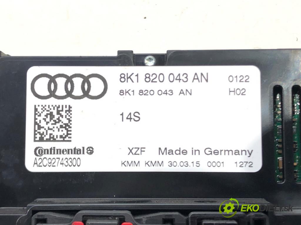 AUDI A4 B8 Avant (8K5) 2007 - 2015    1.8 TFSI 88 kW [120 KM] benzyna 2008 - 2015  Panel ovládania kúrenia 8K1820043AN (Prepínače, spínače, tlačidlá a ovládače kúrenia)