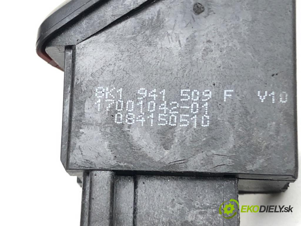 AUDI A4 B8 Avant (8K5) 2007 - 2015    1.8 TFSI 88 kW [120 KM] benzyna 2008 - 2015  Spínač svetiel výstražných (núdzových) 8K1941509F (Prepínače, spínače, tlačidlá a ovládače kúrenia)