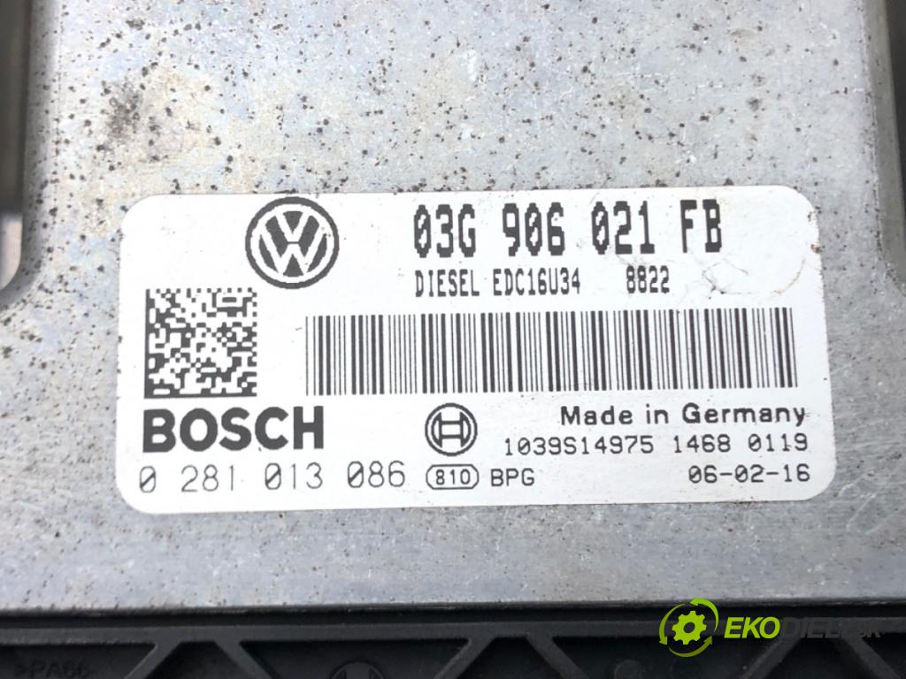 VW PASSAT B6 Variant (3C5) 2005 - 2011    1.9 TDI 77 kW [105 KM] olej napędowy 2005 - 2010  riadiaca jednotka Motor 03G906021FB (Riadiace jednotky)