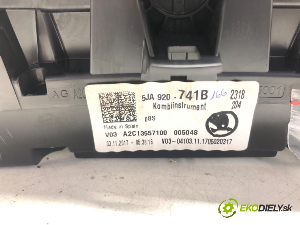 SKODA RAPID (NH3, NK3, NK6) 2012 - 2022    1.6 TDI 85 kW [115 KM] olej napędowy 2015 - 2019  Prístrojovka 5JA920741B (Prístrojové dosky, displeje)