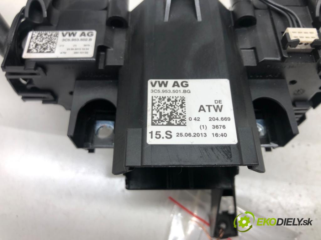 VW CC B7 (358) 2011 - 2016    3.6 FSI 4motion 220 kW [300 KM] benzyna 2011 - 201  Prepínač kombinovaný 3C5953502B 3C5953501BG (Prepínače, spínače, tlačidlá a ovládače kúrenia)