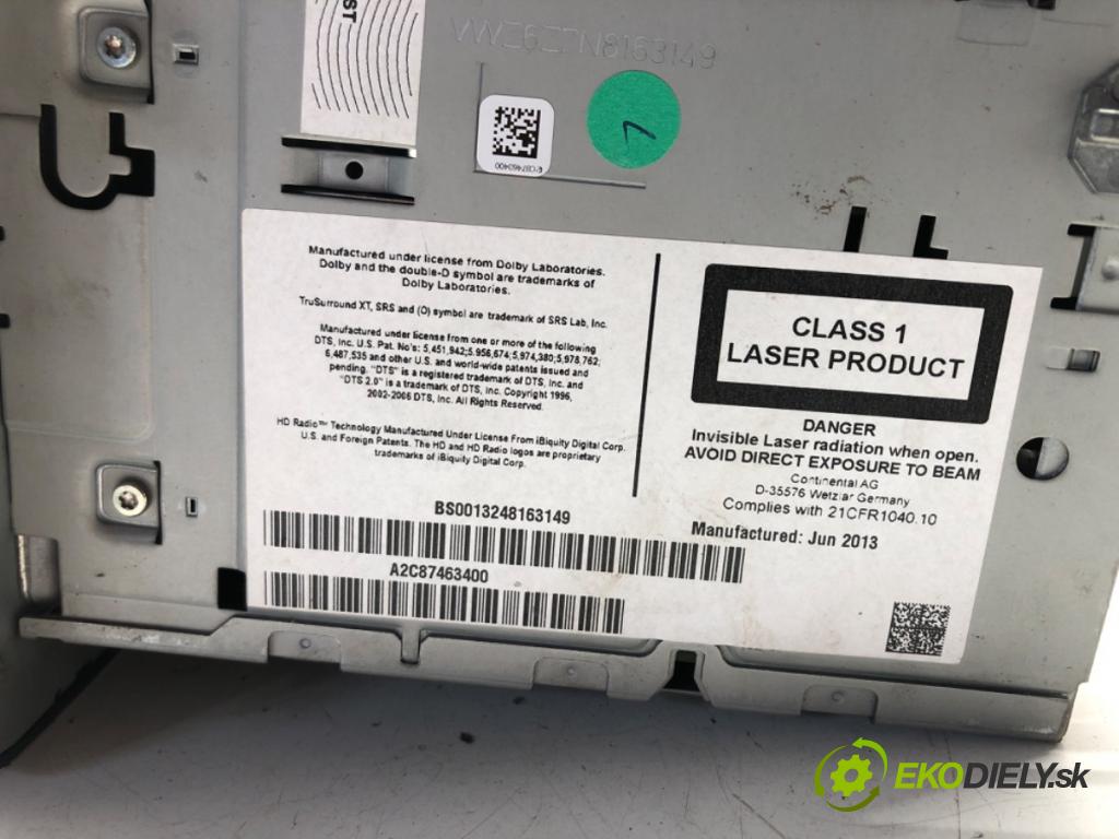 VW CC B7 (358) 2011 - 2016    3.6 FSI 4motion 220 kW [300 KM] benzyna 2011 - 201  RADIO 3C0035684J (Audio zariadenia)