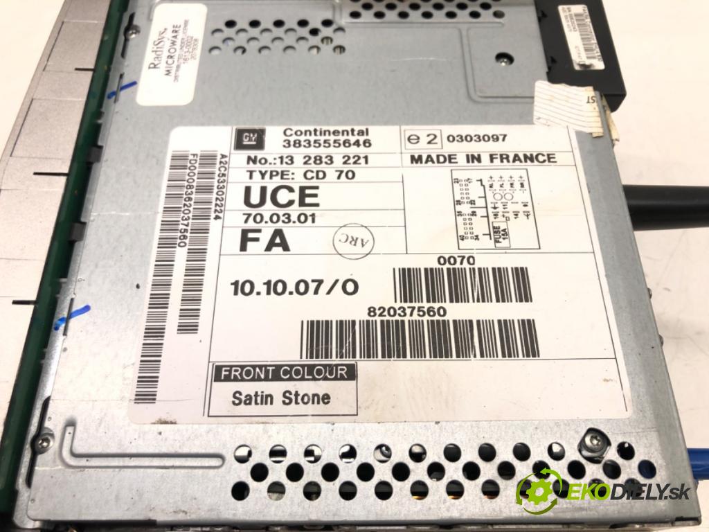 OPEL ZAFIRA B Nadwozie pełne/minivan (A05) 2005 - 2015    1.7 CDTI VAN (M75) 92 kW [125 KM] olej napędowy 20  RADIO 13283221 (Audio zariadenia)