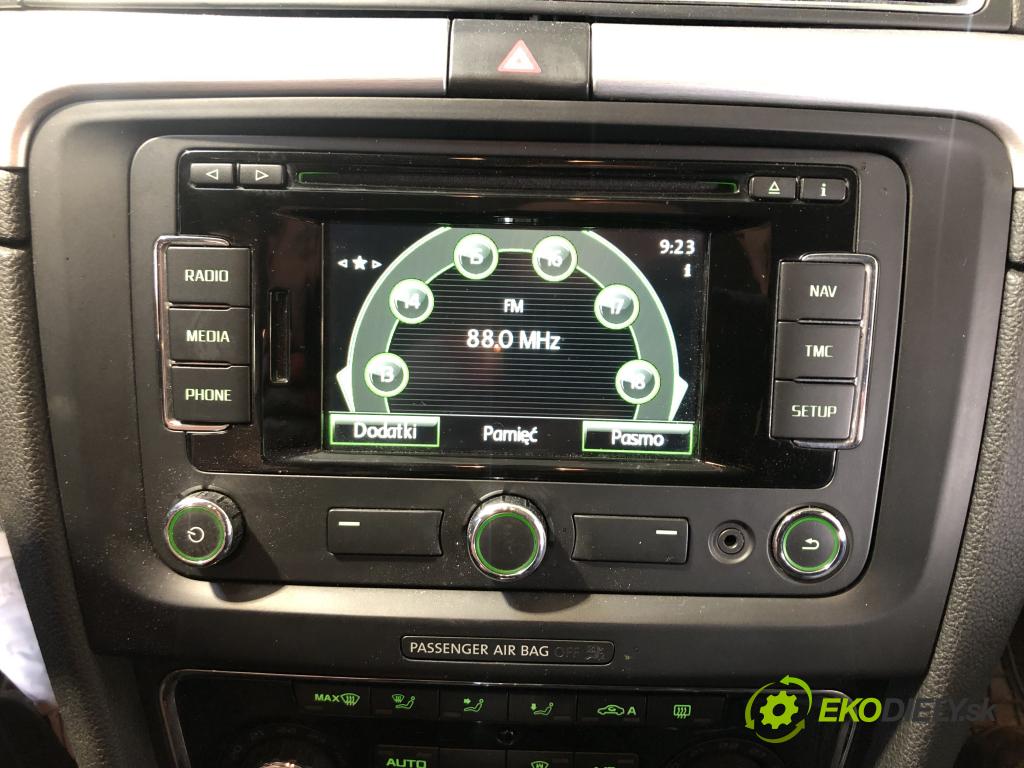 SKODA SUPERB II Kombi (3T5) 2009 - 2015    2.0 TDI 125 kW [170 KM] olej napędowy 2009 - 2015  RADIO 3T0035192T (Audio zariadenia)