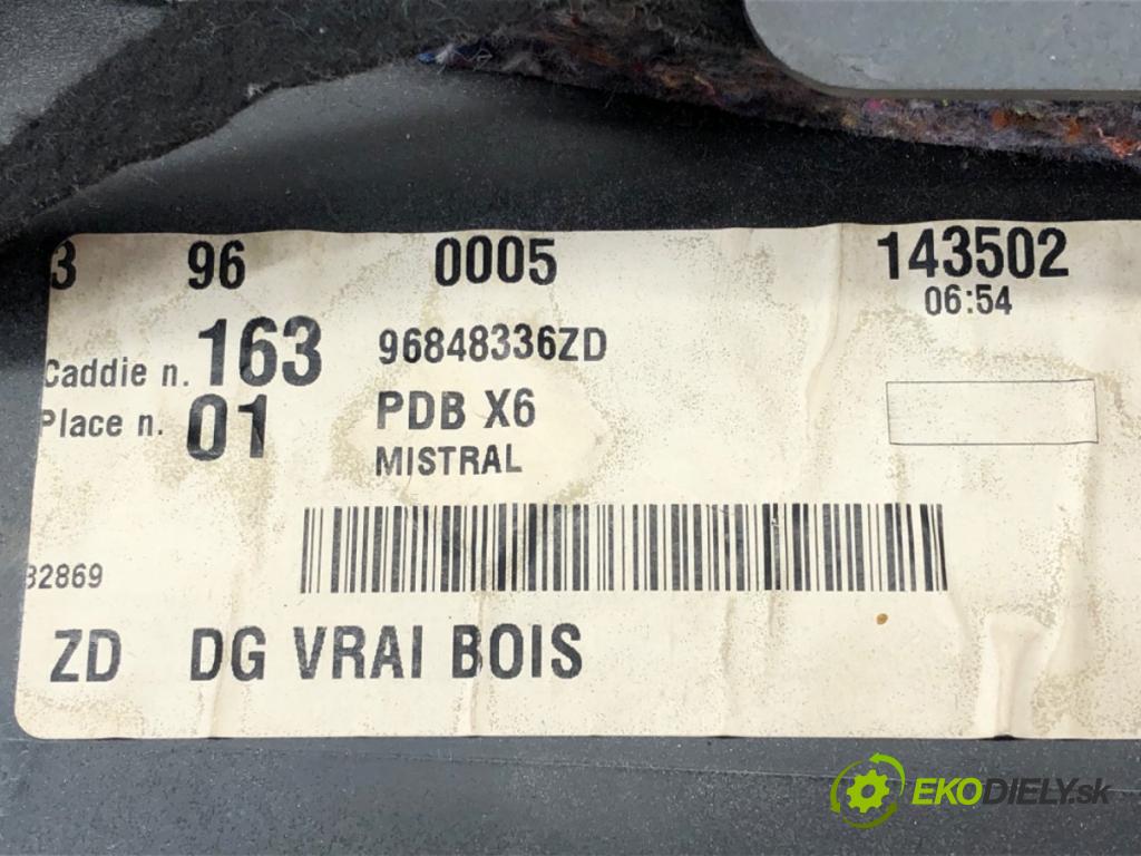 CITROEN C6 (TD_) 2005 - 2012    3.0 HDi 177 kW [241 KM] olej napędowy 2009 - 2012  Priehradka, kastlík spolujazdca  (Priehradky, kastlíky)