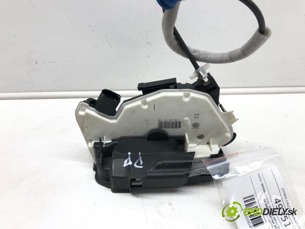 SKODA CITIGO (NF1) 2011 - 2019    1.0 44 kW [60 KM] benzyna 2011 - 2019  zámok dveře pravý přední část 1S1837016H