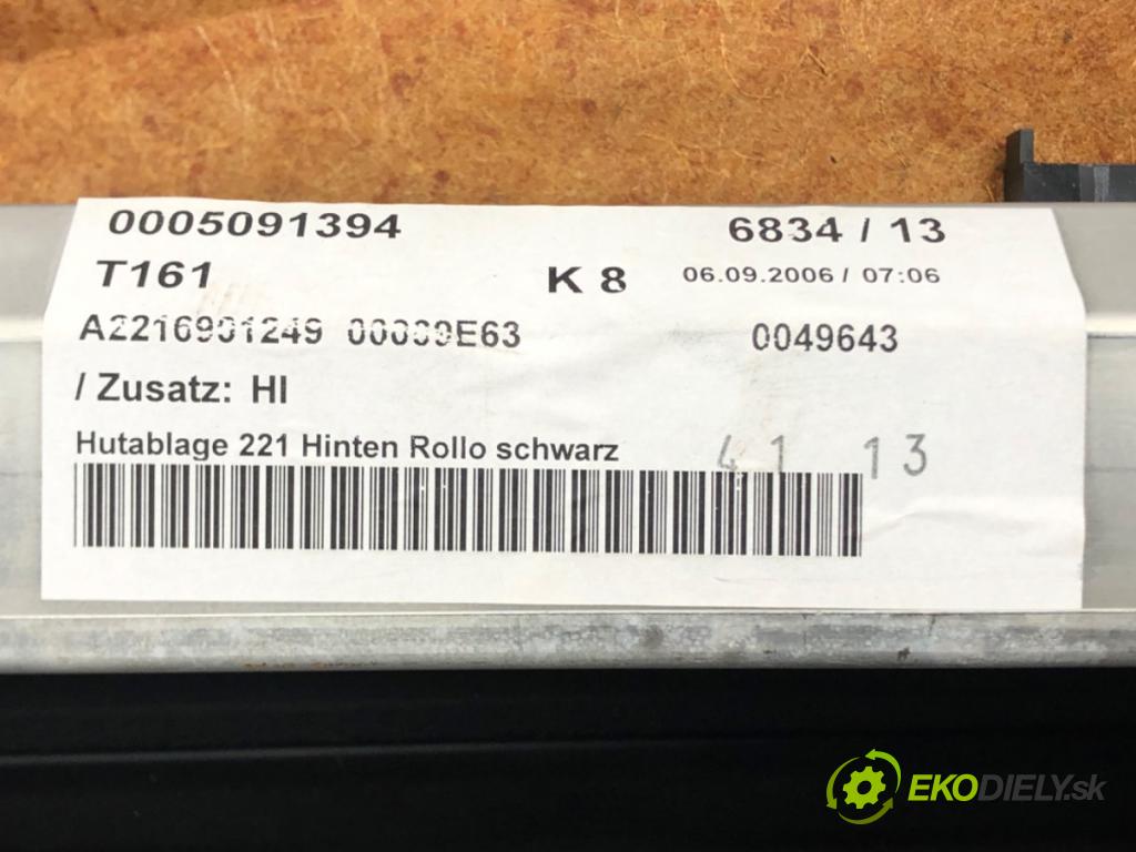 MERCEDES-BENZ KLASA S (W221) 2005 - 2013    S 500 4-matic (221.086, 221.186) 285 kW [388 KM] b  Roleta A2216901249 (Rolety kufra)