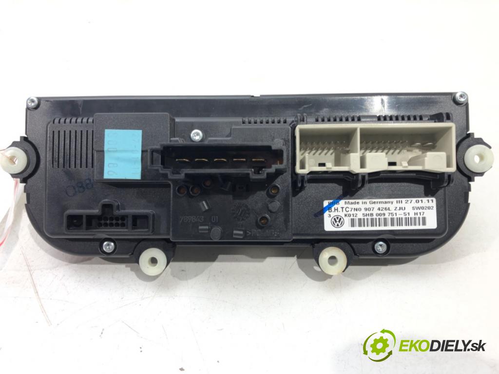 VW PASSAT CC B6 (357) 2008 - 2012    2.0 TFSI 147 kW [200 KM] benzyna 2008 - 2012  Panel ovládania kúrenia 7N0907426L (Prepínače, spínače, tlačidlá a ovládače kúrenia)