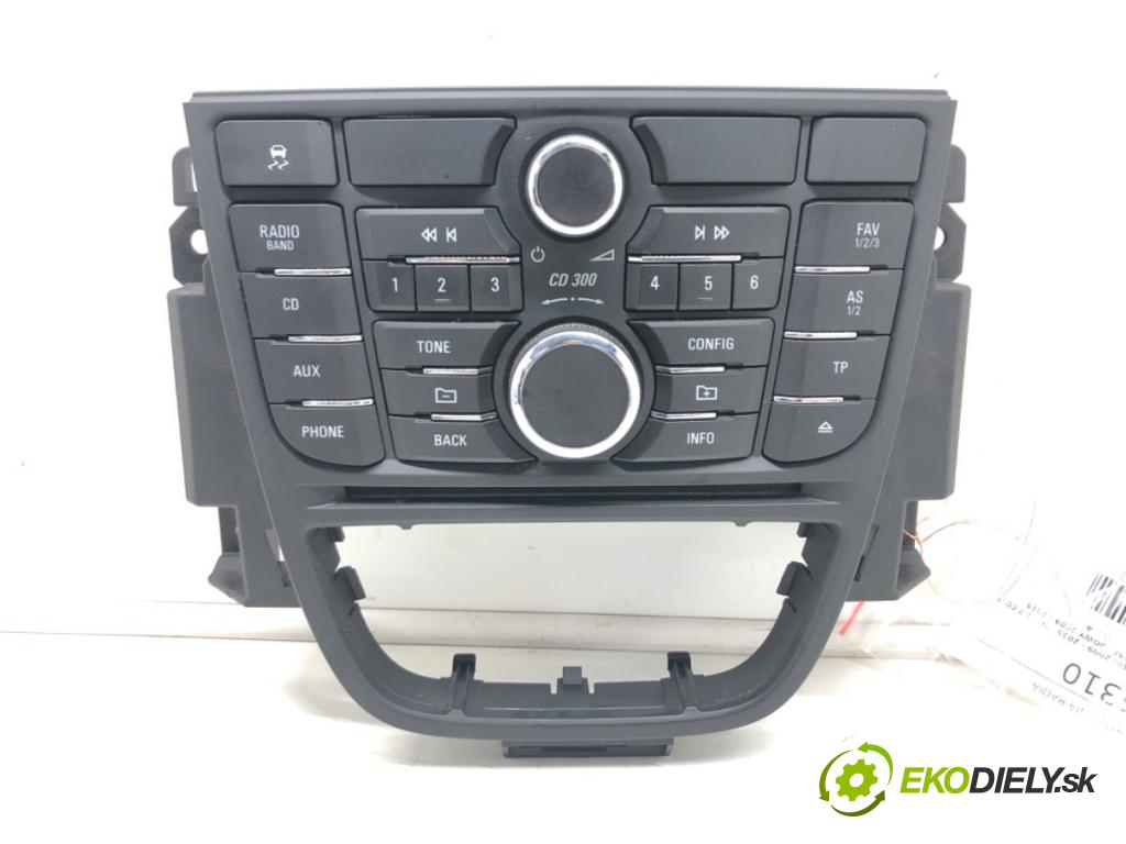 OPEL ASTRA J (P10) 2009 - 2015    1.7 CDTI (68) 81 kW [110 KM] olej napędowy 2009 -   Panel ovládania radia 13360090 (Prepínače, spínače, tlačidlá a ovládače kúrenia)