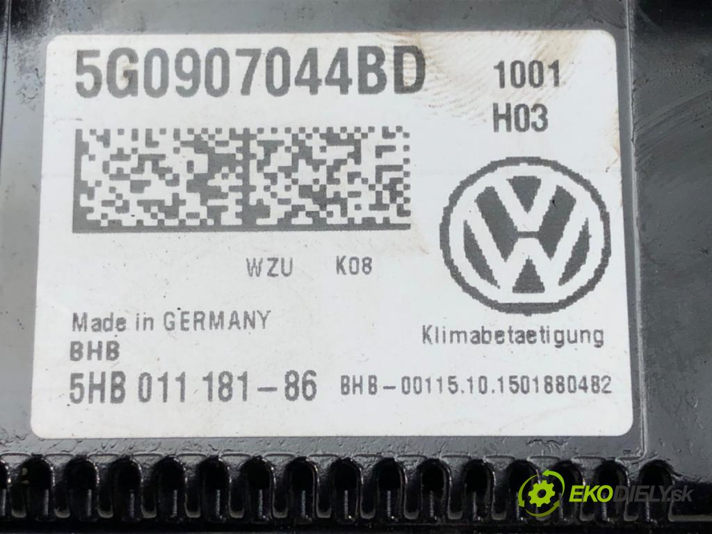 VW GOLF VII Variant (BA5, BV5) 2013 - 2022    2.0 TDI 110 kW [150 KM] olej napędowy 2013 - 2022  Panel ovládania kúrenia 5G0907044BD (Prepínače, spínače, tlačidlá a ovládače kúrenia)