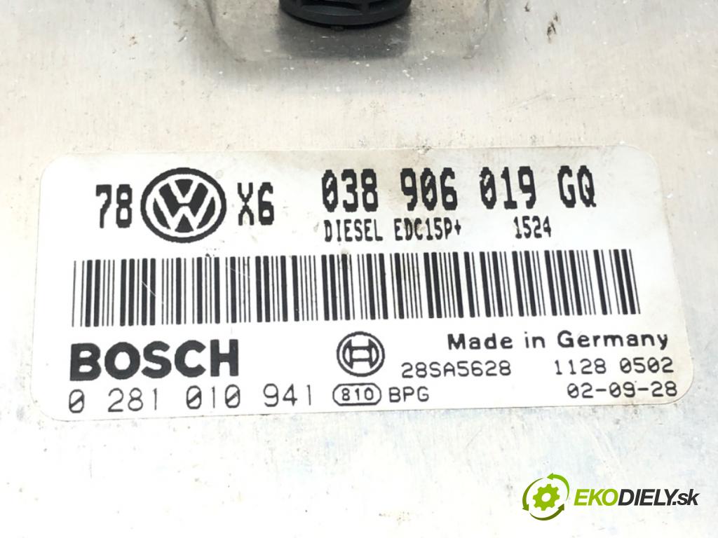 AUDI A4 B5 (8D2) 1994 - 2001    1.9 TDI 81 kW [110 KM] olej napędowy 1995 - 2000  riadiaca jednotka Motor 0281010941 (Riadiace jednotky)
