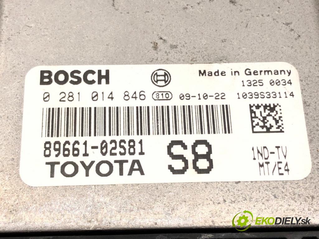 TOYOTA AURIS (_E15_) 2006 - 2012    1.4 D-4D (NDE150_) 66 kW [90 KM] olej napędowy 200  riadiaca jednotka Motor 0281014846 (Riadiace jednotky)