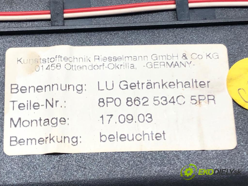 AUDI A3 (8P1) 2003 - 2013    1.6 75 kW [102 KM] benzyna 2003 - 2012  držák na nápoje 8P0862534C (Úchyty)