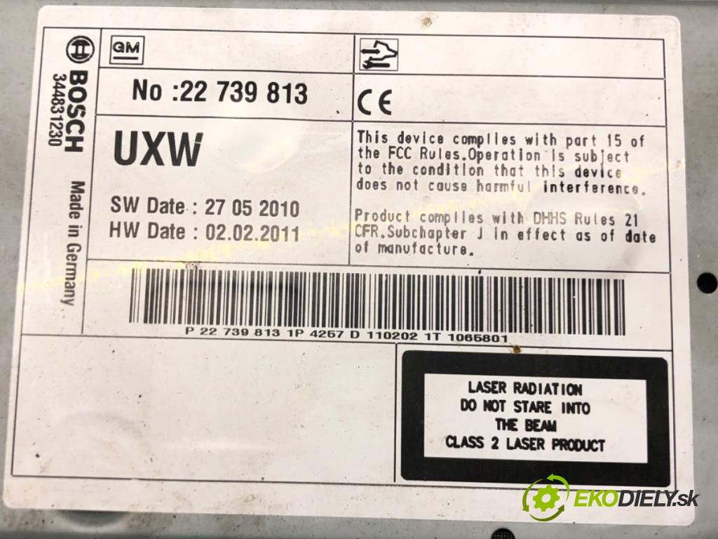 OPEL INSIGNIA A (G09) 2008 - 2017    2.0 CDTI (68) 96 kW [131 KM] olej napędowy 2008 -   RADIO Navigácia 22739813 13273255 (Audio zariadenia)