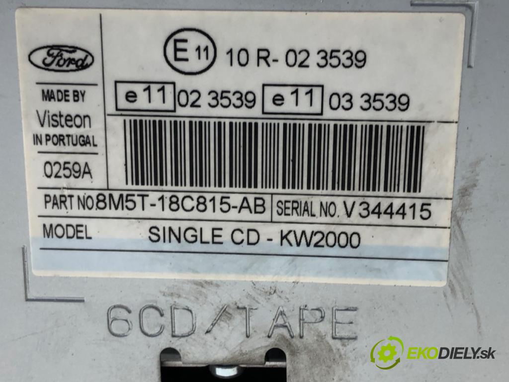 FORD FOCUS II Turnier (DA_, FFS, DS) 2004 - 2012    1.6 TDCi 66 kW [90 KM] olej napędowy 2004 - 2012  RADIO 8M5T-18C815-AB (Audio zariadenia)