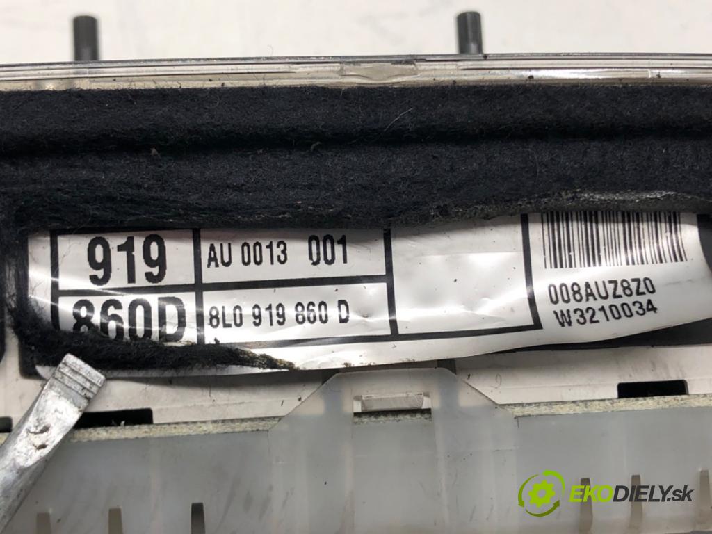 AUDI A3 (8L1) 1996 - 2006    1.9 TDI 66 kW [90 KM] olej napędowy 1996 - 2001  Prístrojovka 8L0919860D (Prístrojové dosky, displeje)