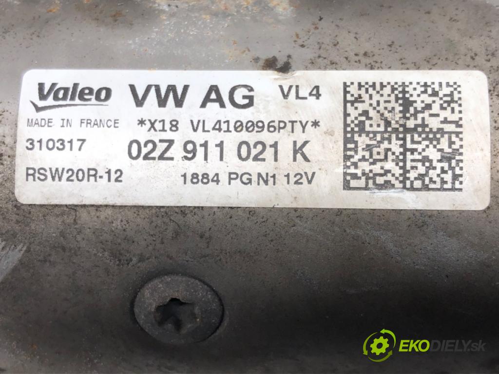SKODA RAPID (NH3, NK3, NK6) 2012 - 2022    1.4 TDI 66 kW [90 KM] olej napędowy 2015 - 2019  Štartér 02Z911021K (Štartéry)
