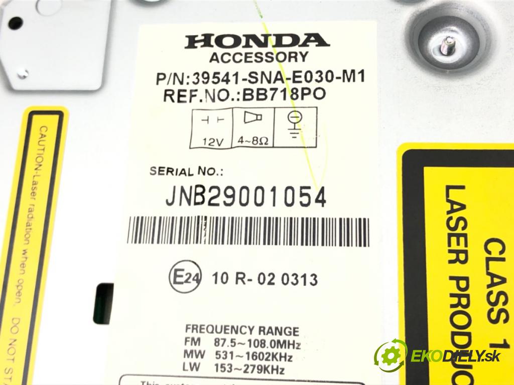HONDA CIVIC VIII sedan (FD, FA) 2005 - 2022    1.3 IMA (FA3, FD3) 70 kW [95 KM] Hybryda silnik be  RADIO Navigácia 39541-SNA-E030-M1 (Audio zariadenia)