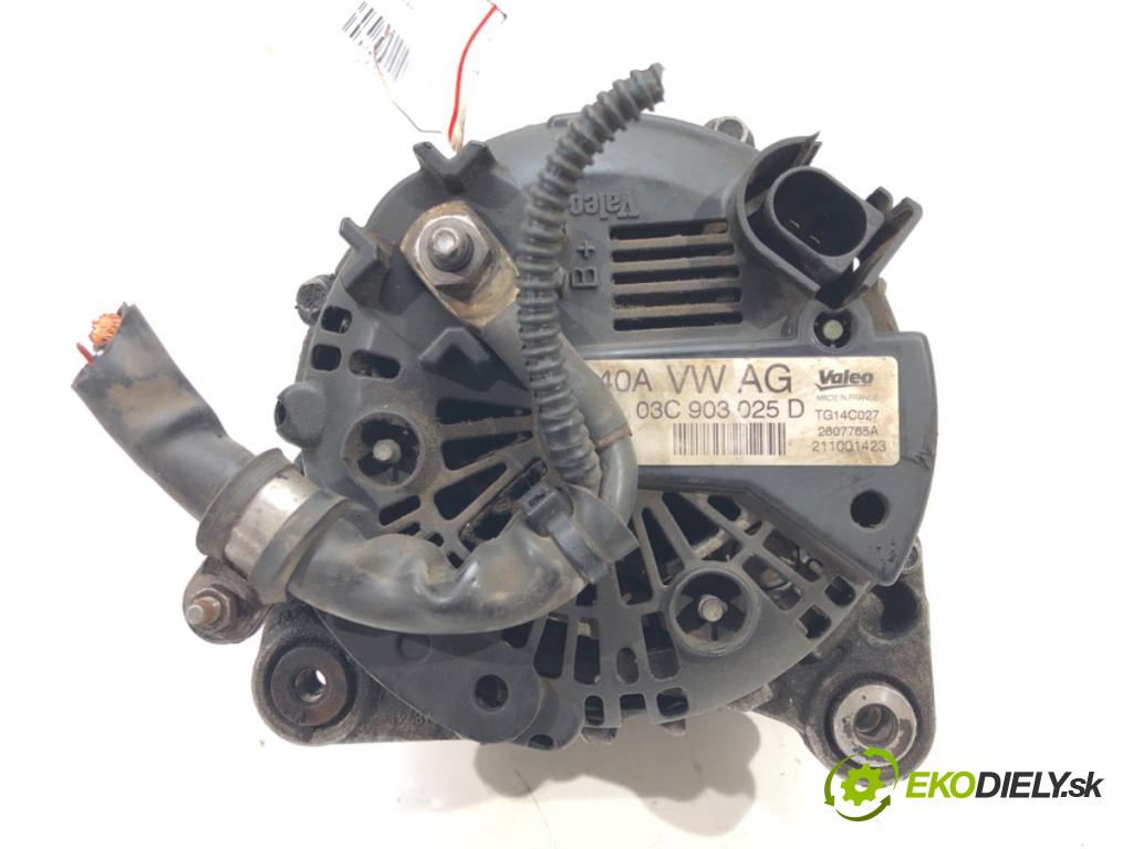 VW GOLF VI (5K1) 2008 - 2014    1.4 TSI 90 kW [122 KM] benzyna 2008 - 2012  Alternátor 03C903025D (Alternátory)
