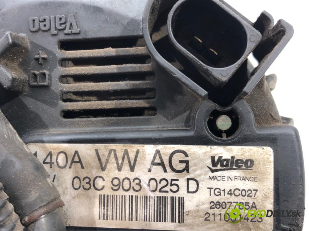 VW GOLF VI (5K1) 2008 - 2014    1.4 TSI 90 kW [122 KM] benzyna 2008 - 2012  Alternátor 03C903025D (Alternátory)