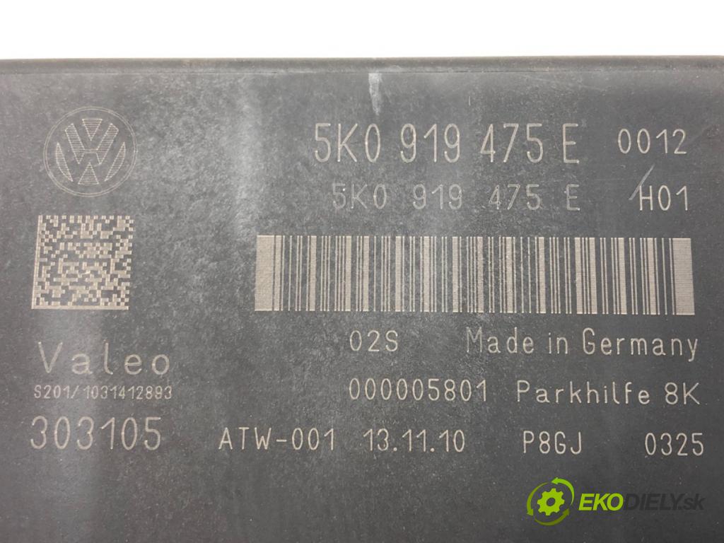 VW GOLF VI (5K1) 2008 - 2014    1.4 TSI 90 kW [122 KM] benzyna 2008 - 2012  Modul PDC 5K0919475E (Ostatné)