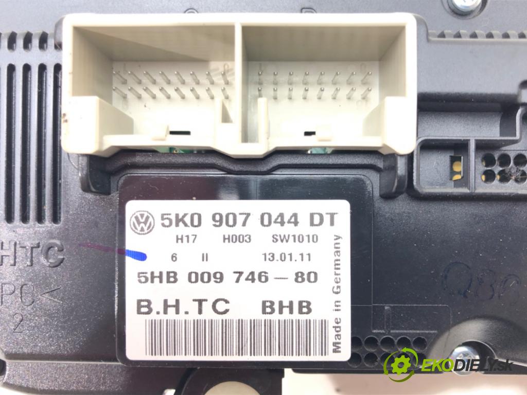 VW GOLF VI (5K1) 2008 - 2014    1.4 TSI 90 kW [122 KM] benzyna 2008 - 2012  Panel ovládania kúrenia 5K0907044DT (Prepínače, spínače, tlačidlá a ovládače kúrenia)