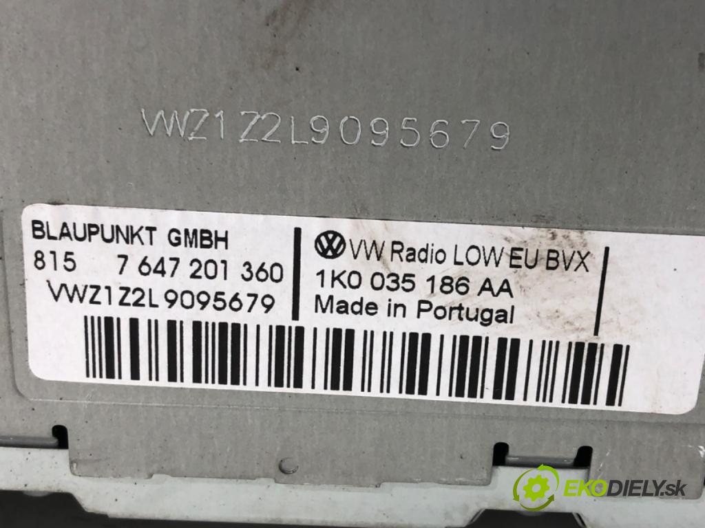 VW GOLF VI (5K1) 2008 - 2014    1.4 TSI 90 kW [122 KM] benzyna 2008 - 2012  RADIO 1K0035186AA (Audio zariadenia)