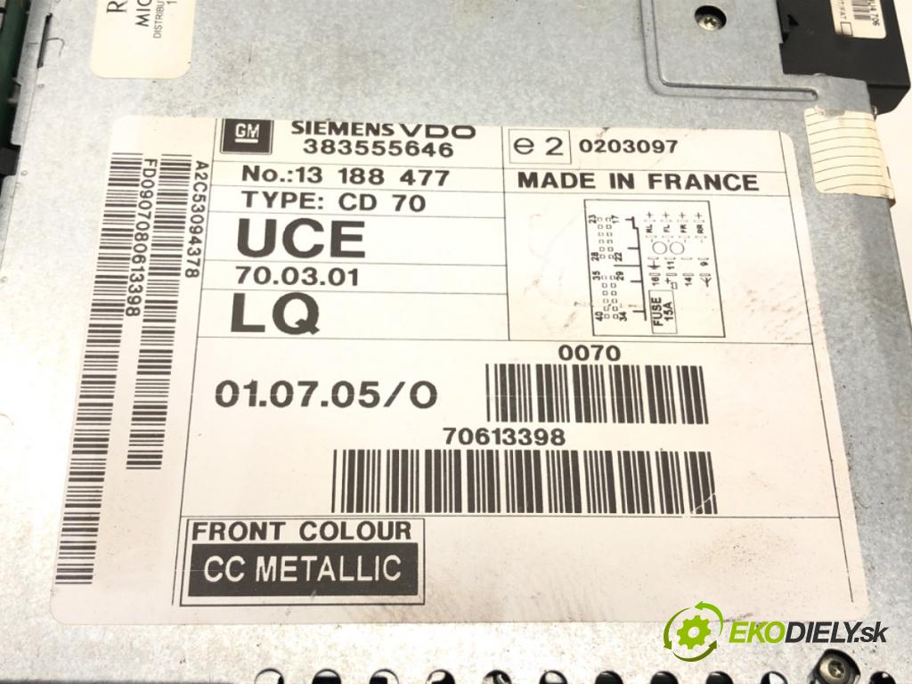OPEL VECTRA C (Z02) 2002 - 2009    1.9 CDTI (F69) 88 kW [120 KM] olej napędowy 2004 -  RADIO 383555646 (Audio zariadenia)
