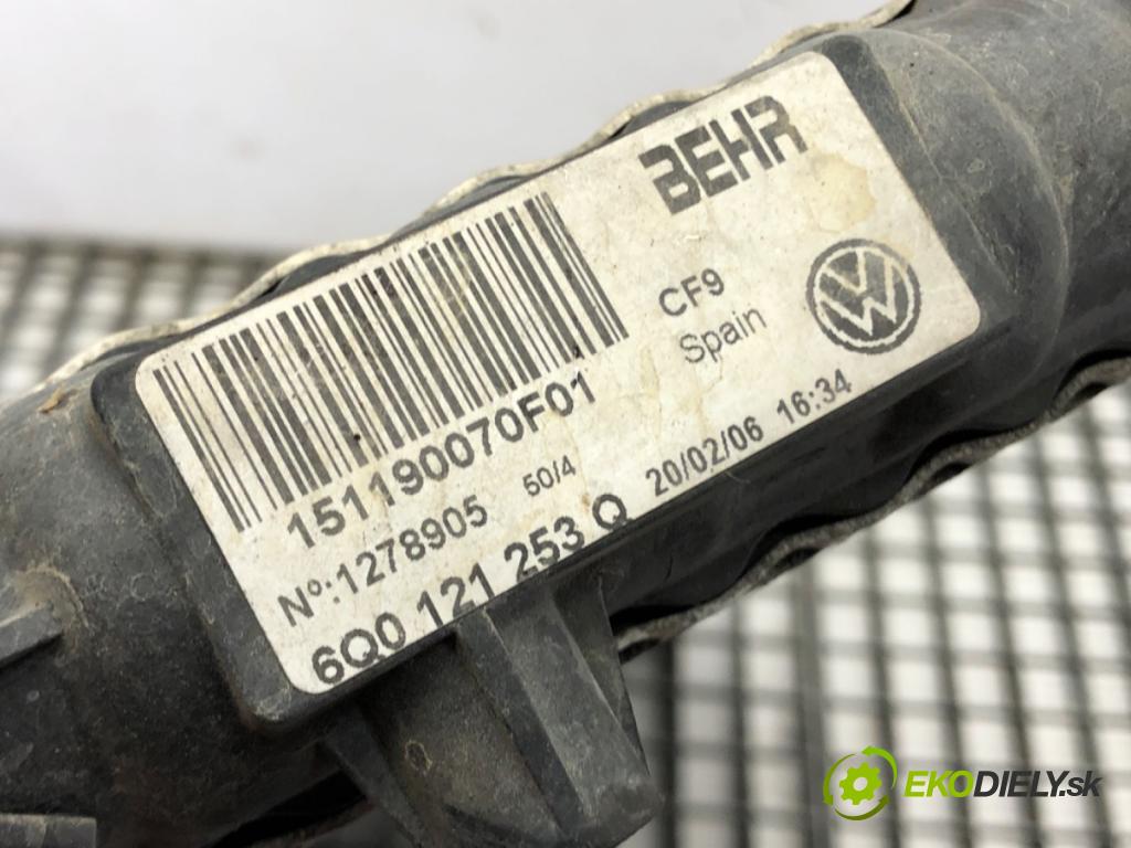 SKODA FABIA I (6Y2) 1999 - 2008    1.9 TDI 74 kW [100 KM] olej napędowy 2000 - 2008  Chladič vody 6Q0121253Q (Chladiče vody)