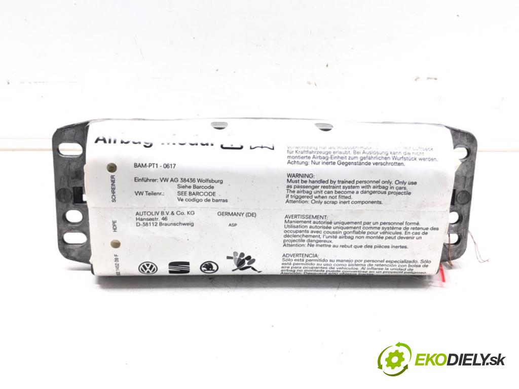 VW GOLF V (1K1) 2003 - 2010    1.9 TDI 66 kW [90 KM] olej napędowy 2004 - 2008  AirBag spolujazdca 1K0880204K (Airbagy)