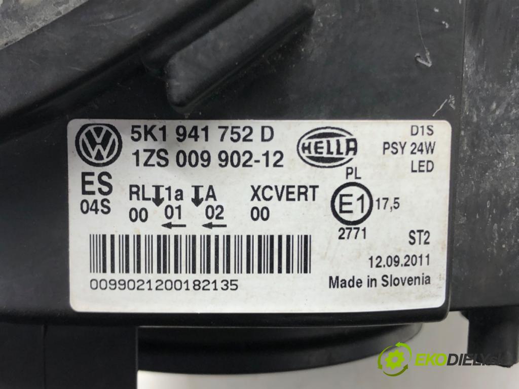 VW GOLF VI (5K1) 2008 - 2014    2.0 TDI 125 kW [170 KM] olej napędowy 2009 - 2012  Svetlomet pravy predný XENON