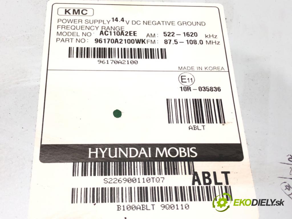 KIA CEED Sportswagon (JD) 2012 - 2018    1.4 CVVT 73 kW [100 KM] benzyna 2012 - 2015  RADIO 96170A2100WK (Audio zariadenia)