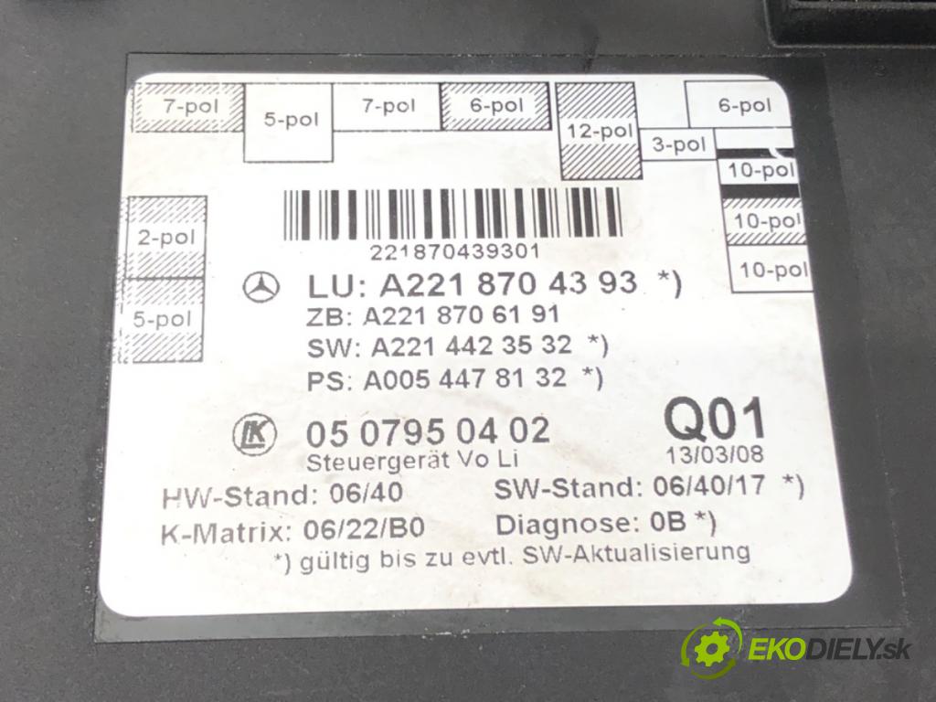 MERCEDES-BENZ W221 sedan 2008 155 kW S 320 CDI 2987 modul dveře A2218704393