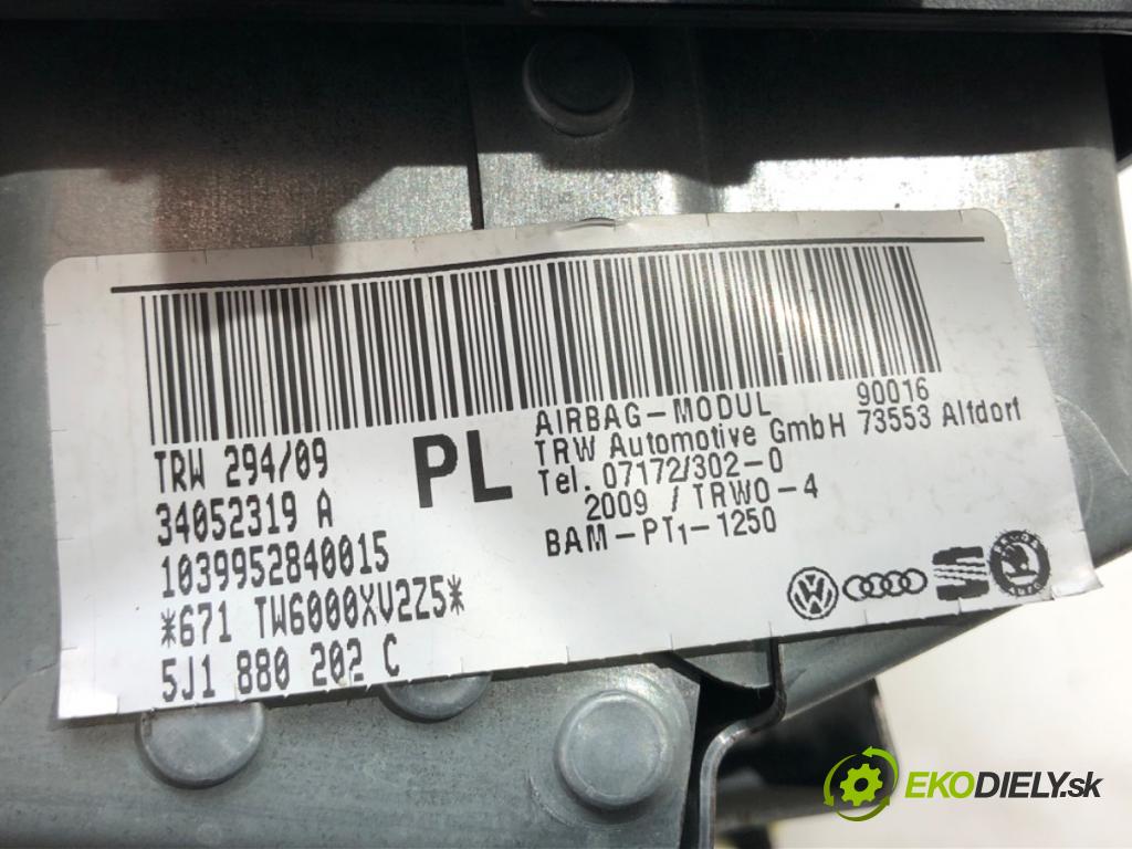 SKODA FABIA II Combi (545) 2007 - 2014    1.4 63 kW [86 KM] benzyna 2007 - 2014  AirBag spolujazdca 5J1880202C (Airbagy)