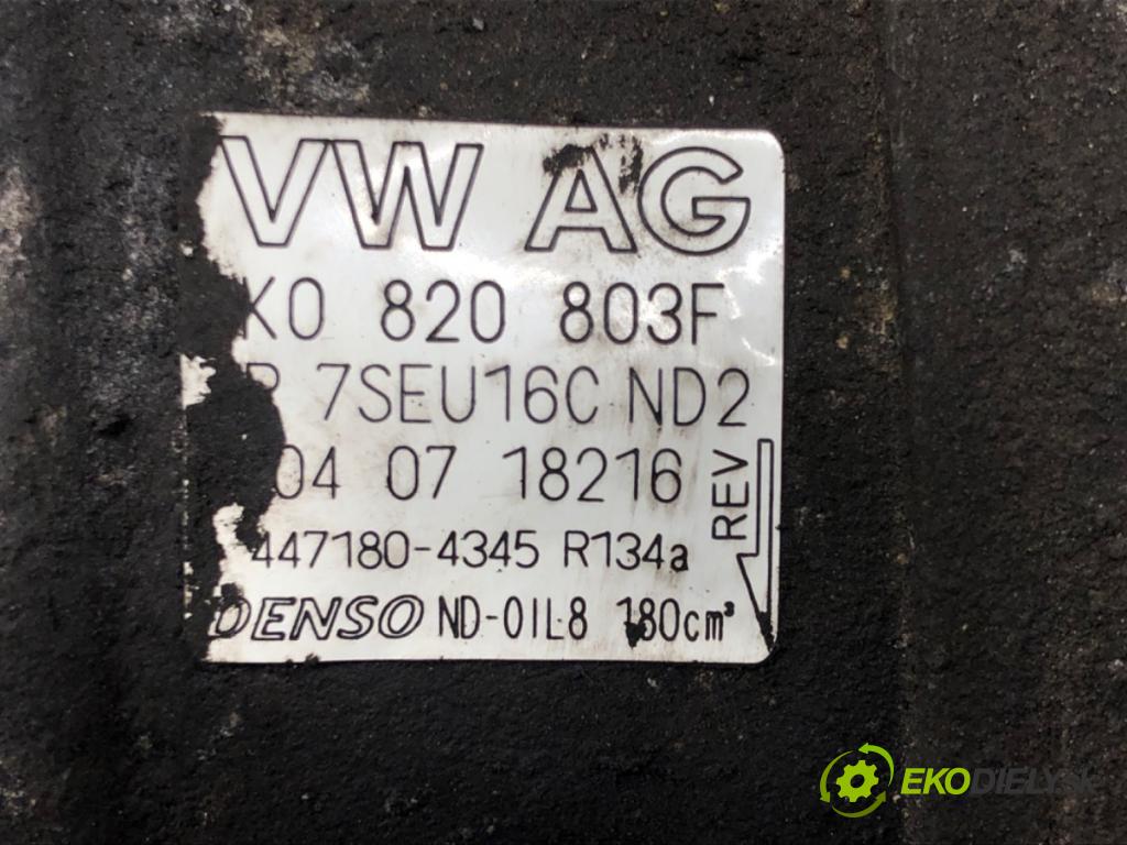 VW GOLF V (1K1) 2003 - 2010    1.4 FSI 66 kW [90 KM] benzyna 2003 - 2006  kompresor klimatizace 1K0820803F (Kompresory)